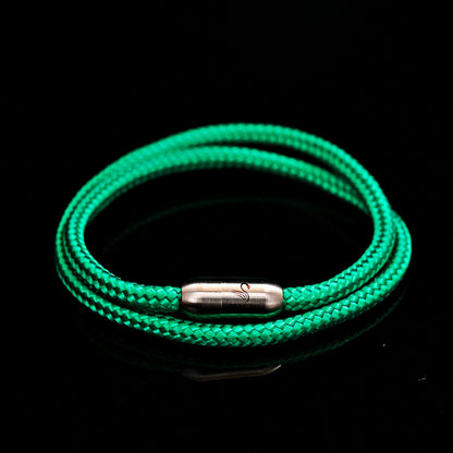 Braccialetto in corda nautica per donna Ice Mint 4mm con chiusura magnetica