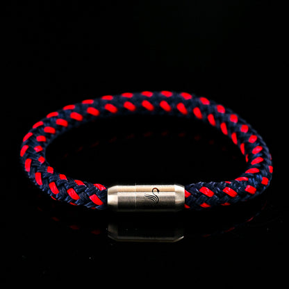 Braccialetto in corda nautica per donna Red Marine 6mm con chiusura magnetica